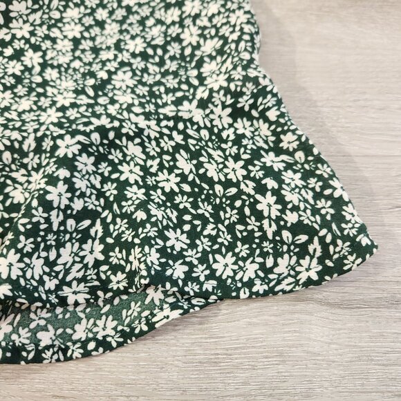 Lulus Green Floral Print Blooming Darlin Ruffled Mini Dress Womens Size M - Picture 12 of 15